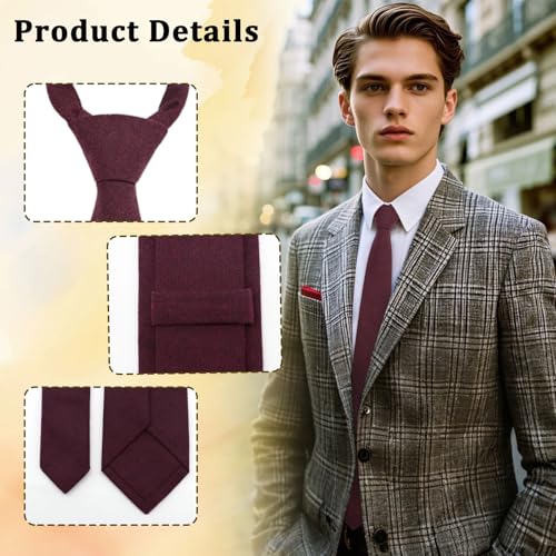 Image of Cotton 2.56'' Skinny Ties for Men, Neckties for Casual, Business | Solid color ties for men for party, daily use, dating, office