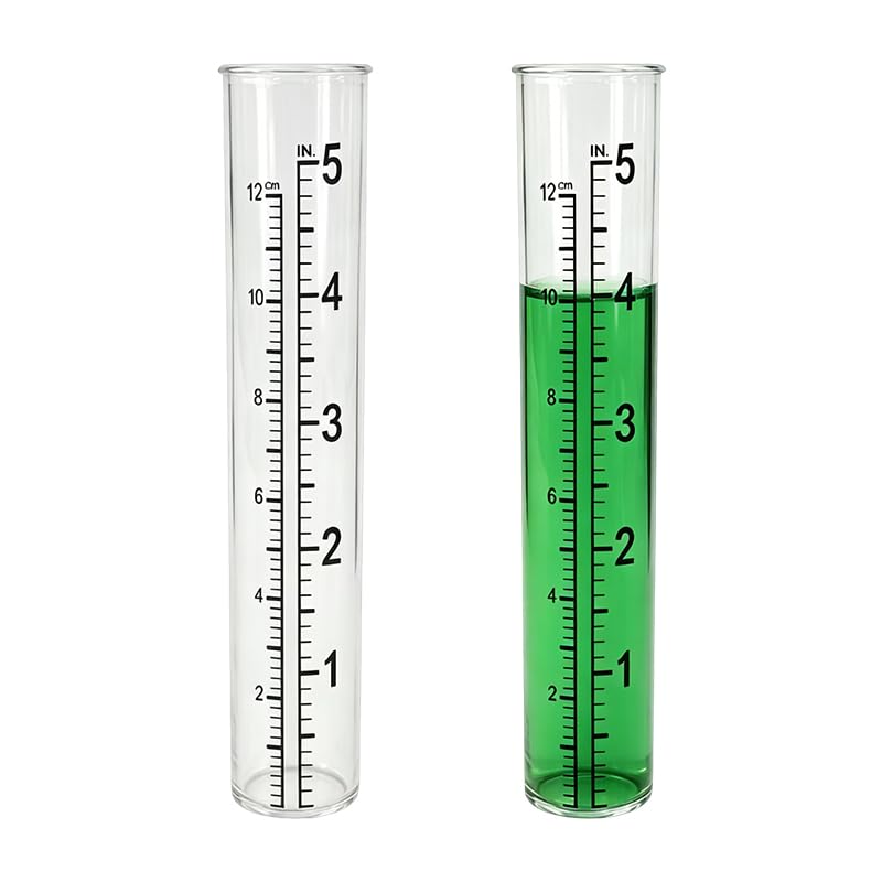 2 Pcs 5" Plastic Rain Gauge Replacement Tubes, Fits Most Outdoor Rain Gages, Size: Bottom 0.87"/2.2cm × Top 0.94"/2.4cm for Yard Garden Home