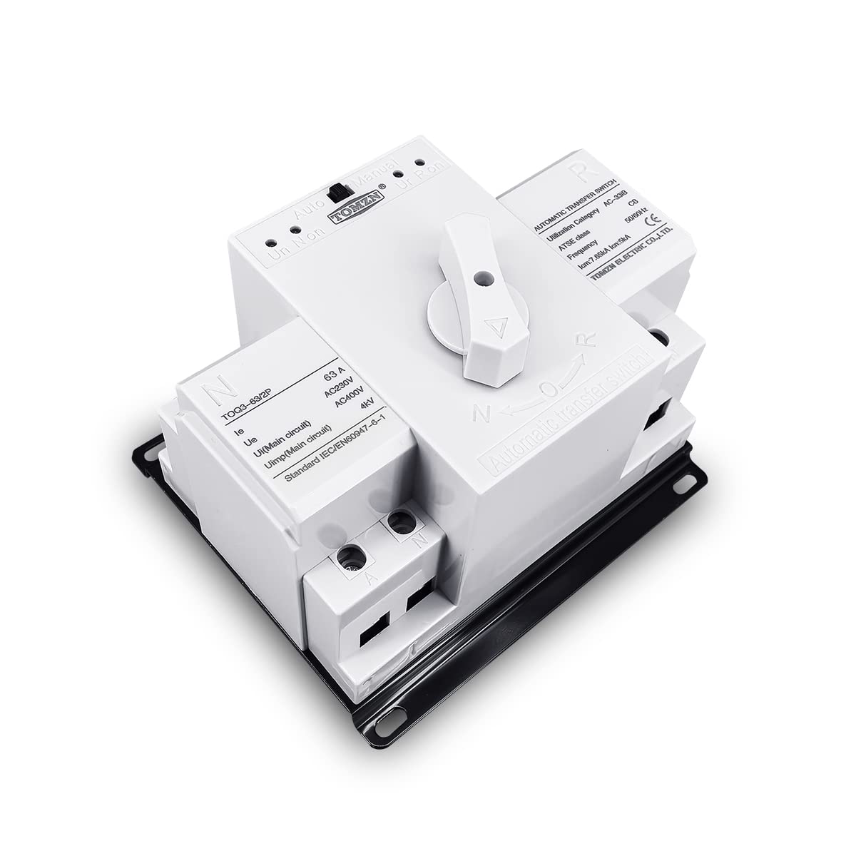 Interruttore Magnetotermico Differenziale ATS 2P 63A 230V MCB Tipo Dual Power Switch di trasferimento automatico(2 INPUT 1 OUTPUT)