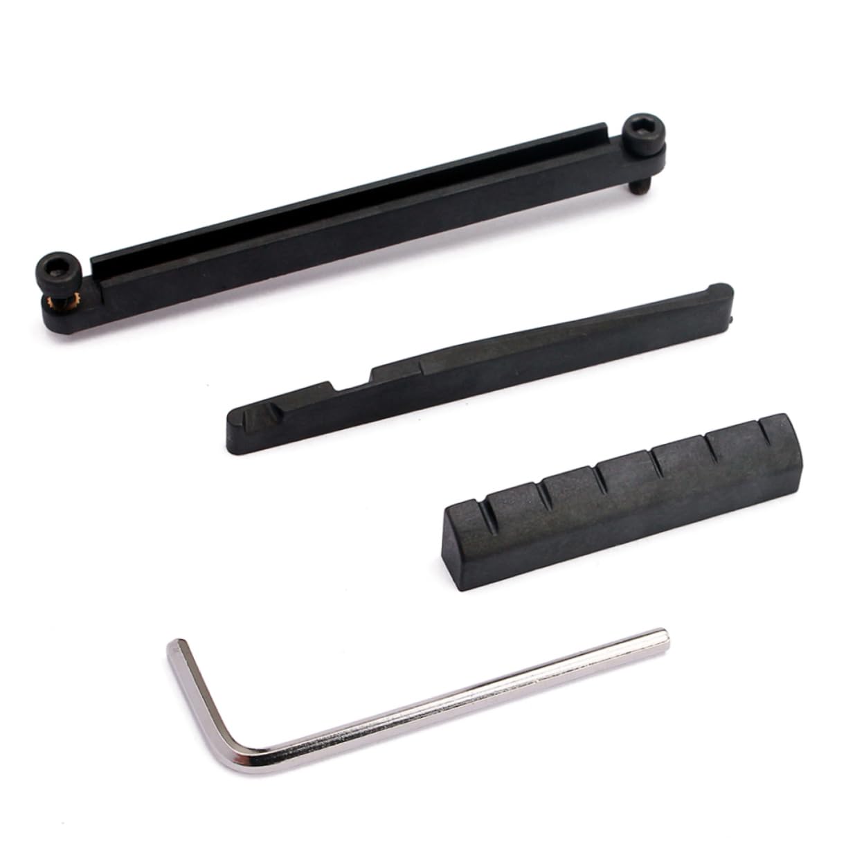 Levemolo Guitar Nut and Saddle Kit Acoustic Guitar Bridge Parts Black Replacement Easy Install