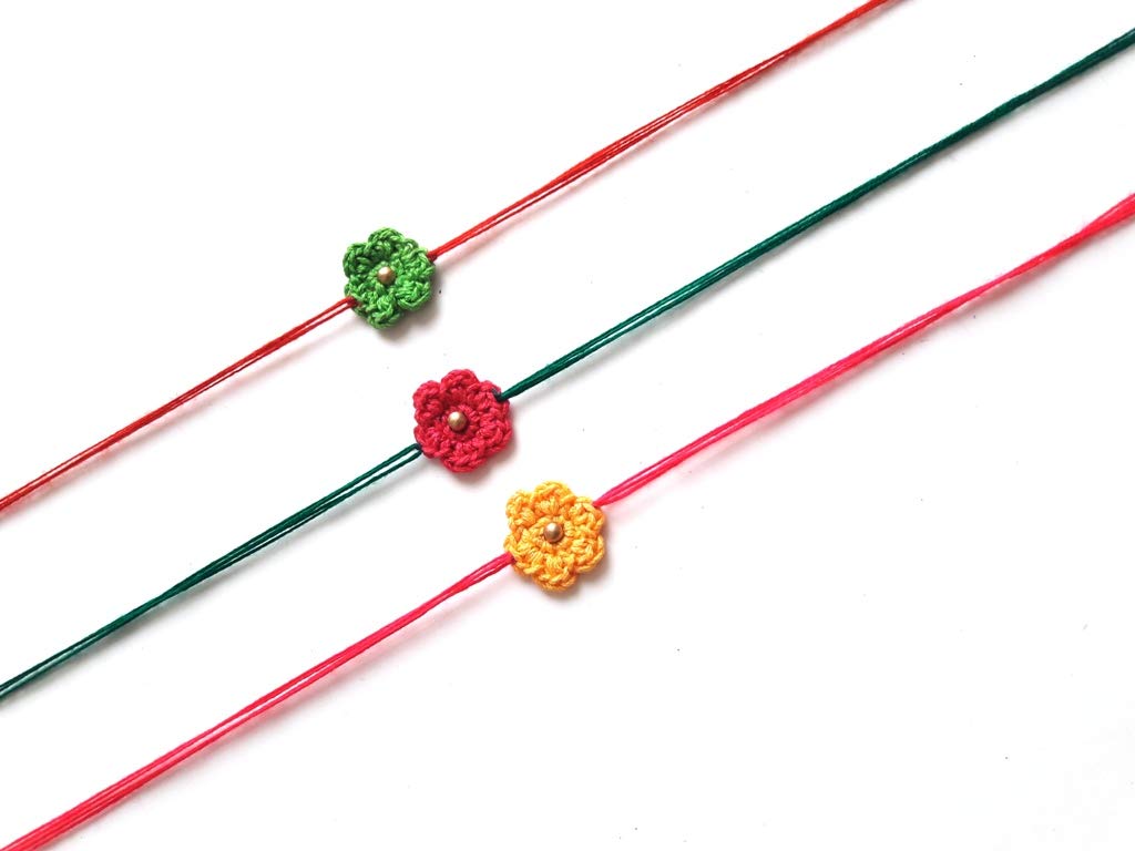 handmade crochet rakhis for brothers combo of 3
