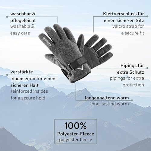 Black Crevice Guanti in pile da adulti i Guanti da...