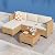 MIXPATIO Wicker Outdoor Patio Furniture Set 3 Pieces Patio Chaise Longue Conversation Set, Rattan L-Shaped Sofa Couch with Acacia Wood Coffee Table for Deck Porch and Garden