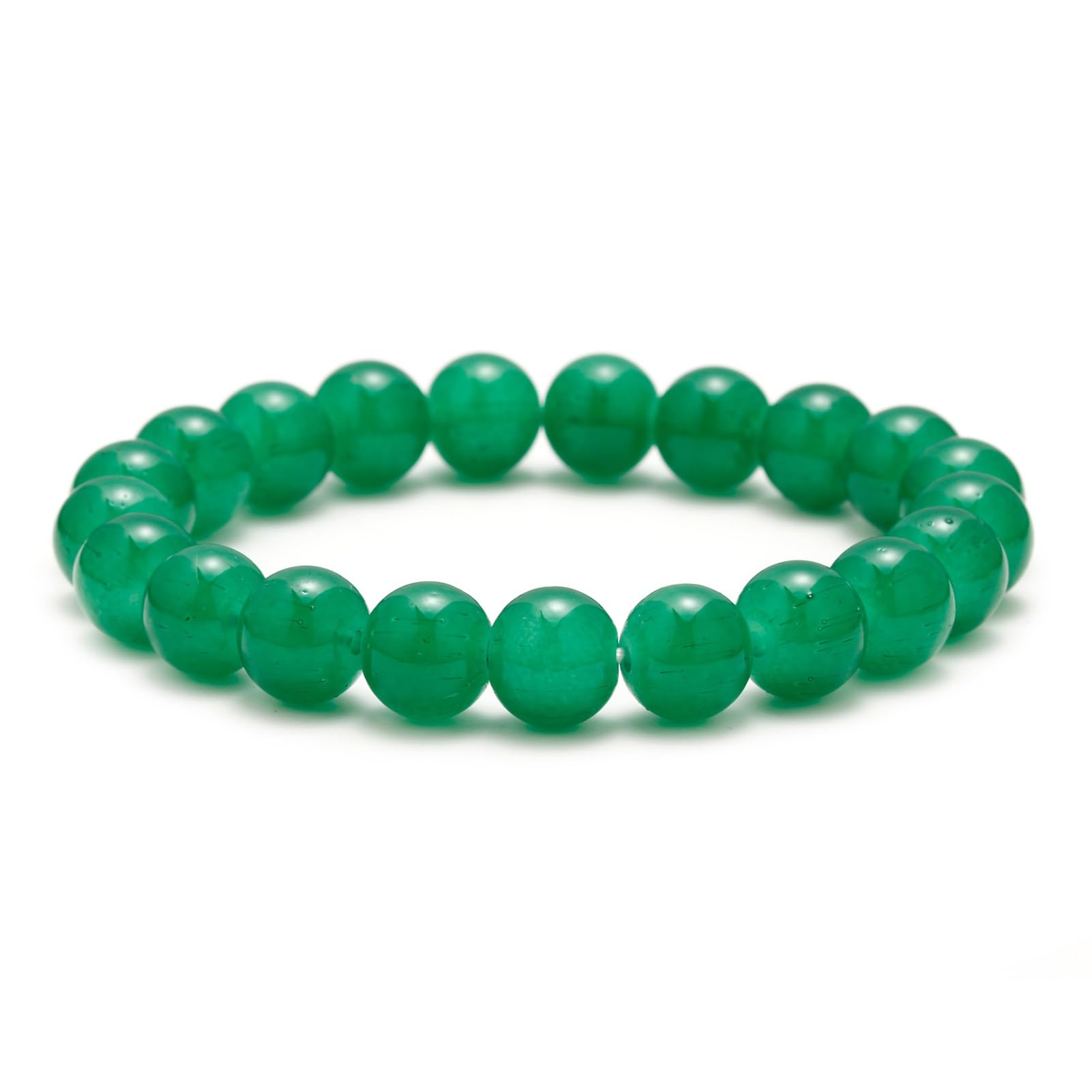 MOCHAMIK Pulsera elástica con Cuentas Redondas de Piedras Preciosas Naturales, Regalo con Cuentas de Buena Suerte de 10 mm para Regalo de cumpleaños