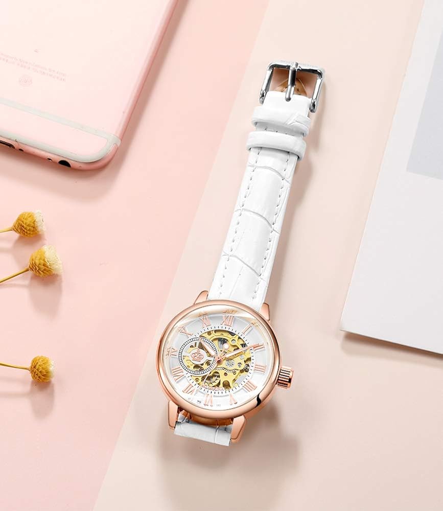 Amаzіng 🔥 Sweetbless Wristwatch Women’ s Analog Roman Number Steampunk Skeleton Self-Wind Auto Mechanical Watch