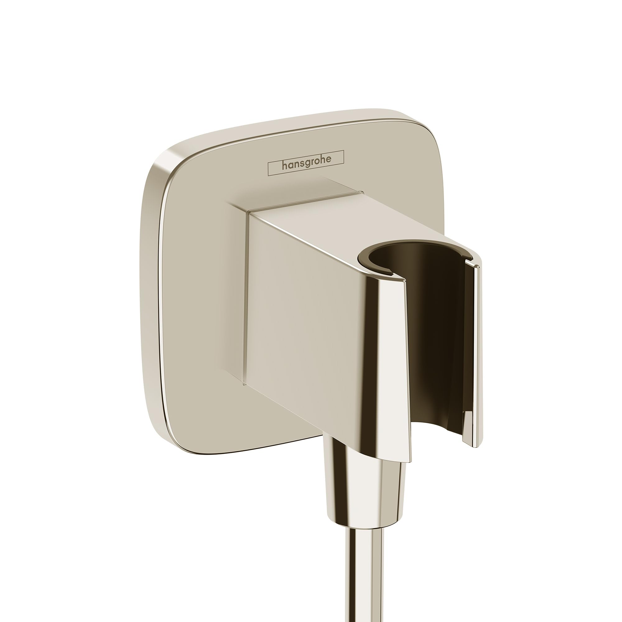 Support de douche mural hansgrohe FixFit Q nickel pour salle de bain