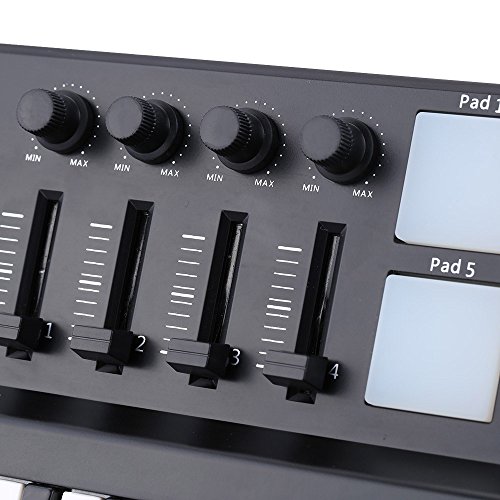 ammoon Worlde Panda mini Portable Mini 25-Key USB Keyboard and Drum Pad MIDI Controller
