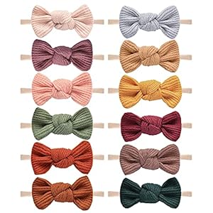Niceye Baby Girls Headbands Hair Bows Stretchy Nylon Hairbands for Newborn Infant Toddler Hair Accessories (Multicolor…