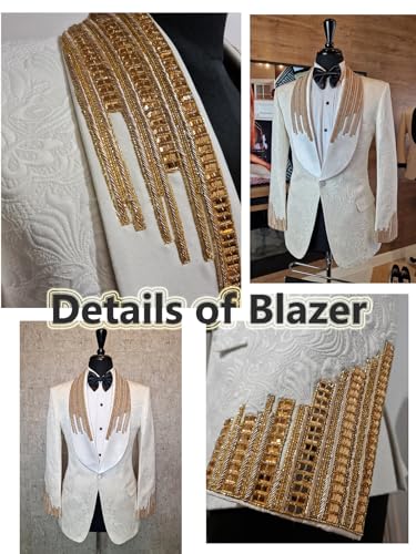 2 Piece Men's Tuxedo Groom Wedding Suits Luxury Diamond Shawl Lapel Blazers Slim Jacket Pants Sets for Prom,Party3