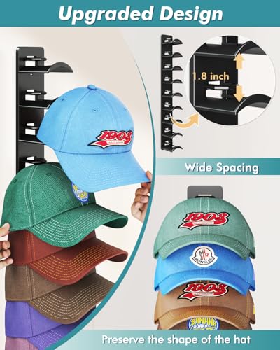 Support de rangement casquettes robuste et discret pour porte de placard