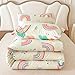 Btargot Lightweight Soft 3 Piece Rainbow Comforter Set with 2 Pillow Covers, Cartoon Love Hearts Flowers and Grass Bedding Set for Girls Boys Kids, Twin Multi-Color