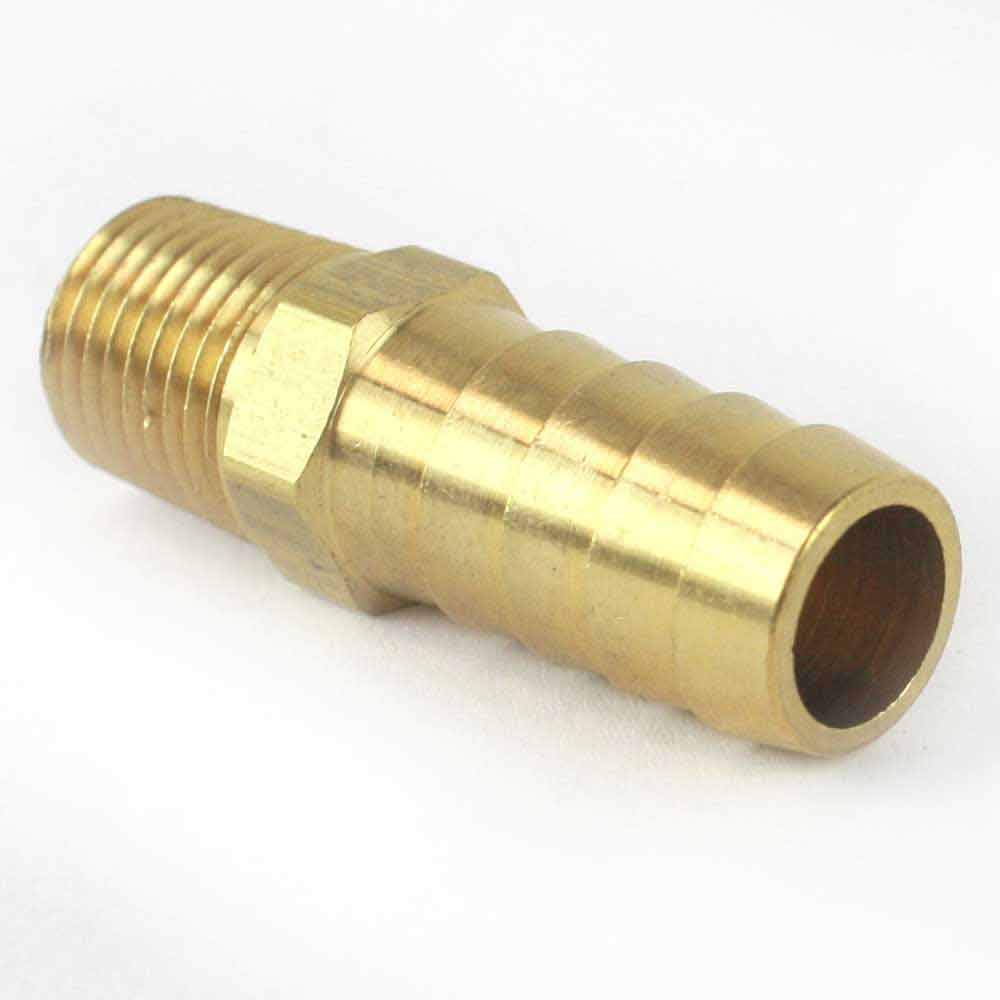 Interstate Pneumatics FM48 Brass Hose Barb Fitting, Connector, 1/2 Inch Barb X 1/4 Inch NPT Male End-Pack of 25