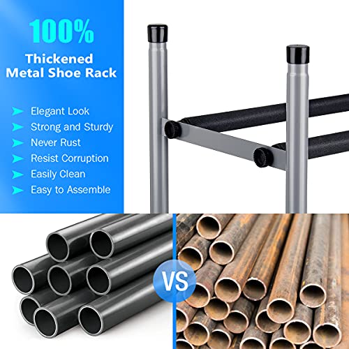 Besimli 2-Tier Expandable Shoe Rack Stackable Shoe Organizer Adjustable Metal Iron Shoe Shelf, Free Standing Storage For Closet Entryway Doorway Bedroom Footwear #TOP3