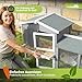Miweba MyAnimal Hasenstall MH-03 | Kaninchenstall mit Freilaufgehege - Hasenkäfig - Kleintierkäfig - Holz imprägniert - Kaninchenkäfig Winterfest - Kleintiergehege - Käfig - Hasenhaus (Grau/Weiß)