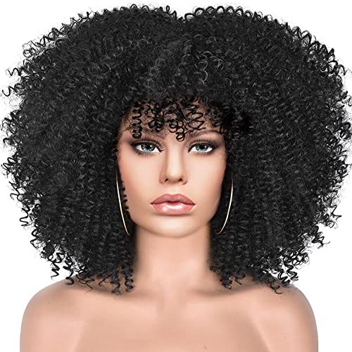 Perruque Afro Bouclée et Résistante à la Chaleur - Fibre Synthétique Ombré Brun - 2