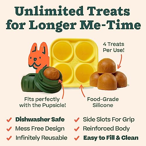 Image of WOOF Pupsicle and Treat Tray - Long-Lasting Interactive Dog Ball Toy and Silicone Dog Treat Mold - Keep Your Pup Busy - Easy to Clean - Dog Toys for Small Dogs 10-25 lbs