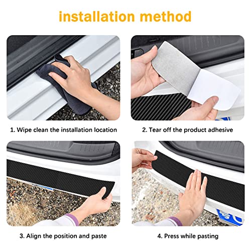 EAGLEG-Striscia-di-Protezione-Paraurti-Posteriore-in-Fibra-di-Carbonio-Adesivo-AntiGraffio-per-Bordo-del-Davanzale-del-Bagagliaio-per-Op-El-MokkaBlack