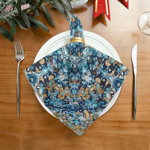 Servilletas de Tela Mandala Indian Boho Juego x6 miniatura 3