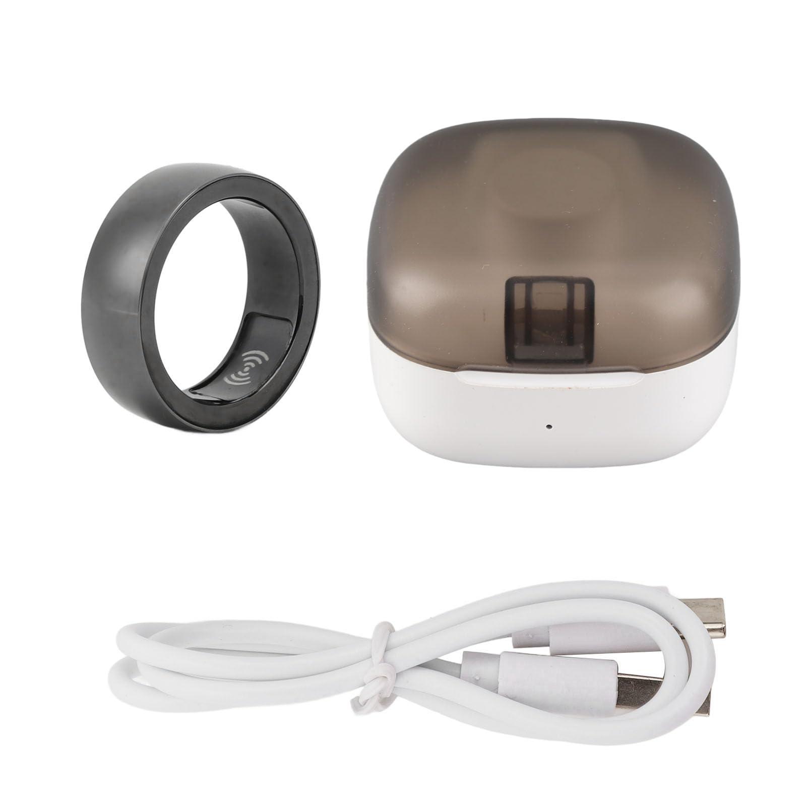 Anello Intelligente per Uomo Donna, Anello Fitness con Custodia di Ricarica, Monitoraggio del Sonno, Monitor della Temperatura Corporea e del Fitness,