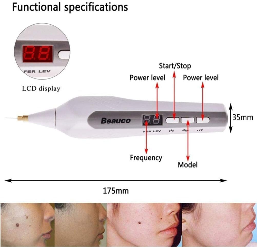 Levantamiento de párpados Fibroblasto Arrugas Punto Tatuaje Eliminación de Lunares Plasma Pen plasmapen for Face Skin Lift con 9 Modos Pantalla LCD USB Recargable