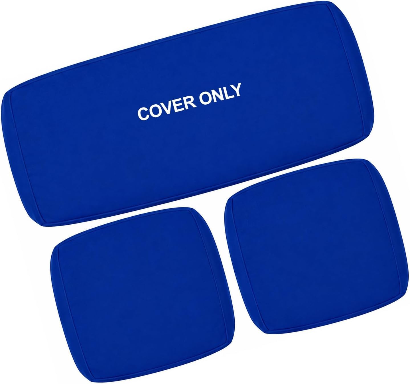 David & Amaya 3 Piece Garden Rattan Cushion COVER ONLY | Water Resistant Replacement Covers for Outdoor Sofa & Chair Cushions | Cover Only – FOAM Inserts & FURNITURE NOT Included (Royal Blue) — image 1