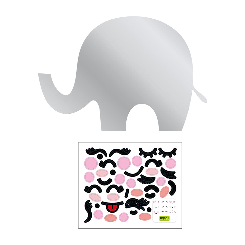 IMIKEYA 1set Elephant Mirror Sticker Rustic Decor Glass Stickers Country Decor Elephant Wall Sticker Elephant Mirror Wall Sticker Mirror Setting Wall Sticker Mirror Effect Sticker Child