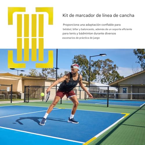 Kit de líneas para pistas de pádel, set de marcado portátil y accesorios para pickleball 2