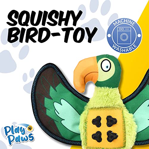 PawPride Squeaky Interactive Parrot Dog Toy with Minimal Stuffing - Image 2