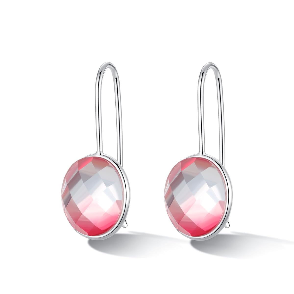MetJakt Orecchini pendenti da donna in argento 925 con vera pietra naturale e cristalli colorati con glitter che cambiano colore, gioielli da donna, nan, cristallo