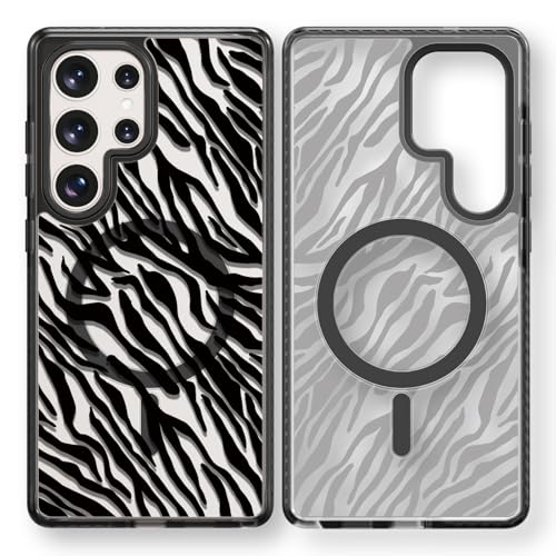 Rosarnnah for Samsung Galaxy S25 Ultra Case Aesthetic Black, Black Zebra Print