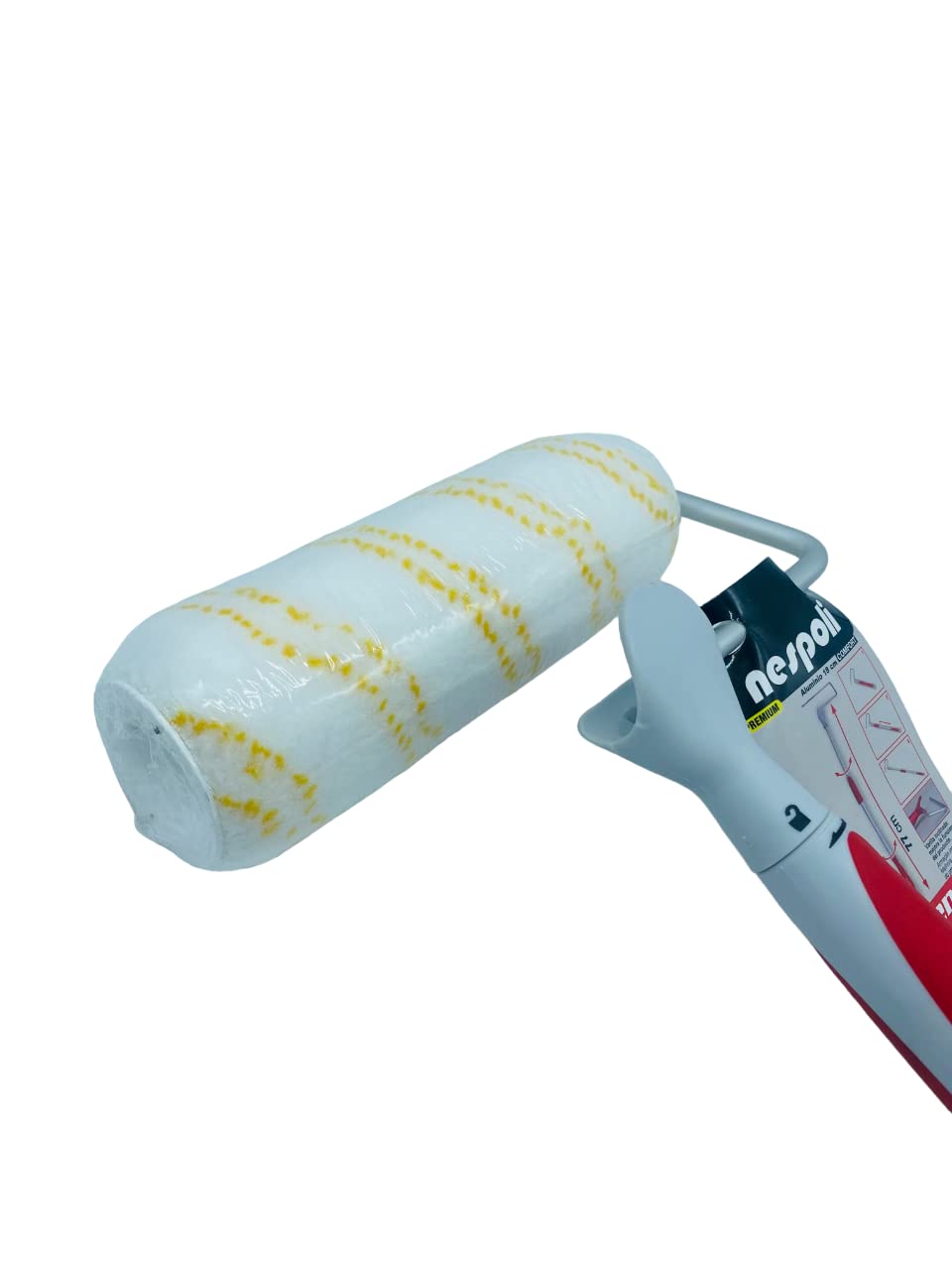 Nespoli Rullo di vernice antigoccia 18 cm, con prolunga con manico telescopico da 36 cm a 77 cm, ideale per dipingere pareti e soffitti