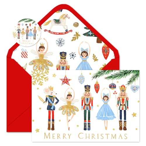Cartes de vœux de Noël JarThenaAMCS lot de 24 avec enveloppes et autocollants de 10x15 cm