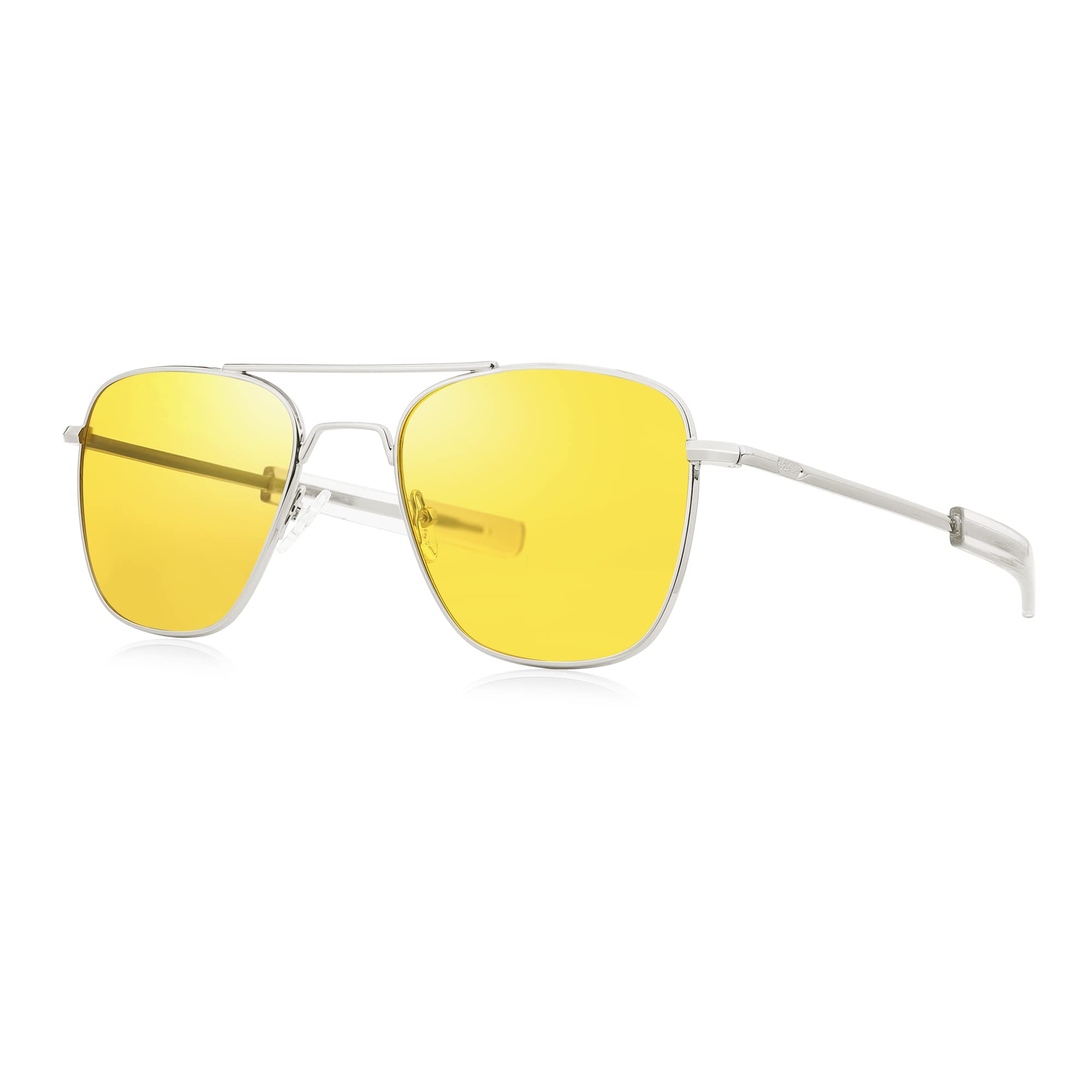 FEISEDY Mens Aviator Sunglasses Polarized Military Pilot Frame with Bayonet Temples B2623