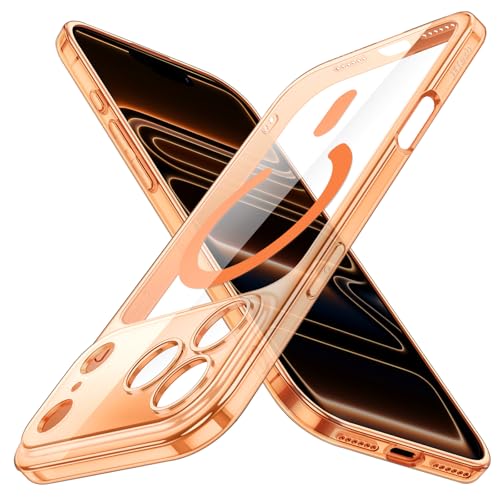 Image of JETech Magnetic Slim Case for iPhone 17 Pro Max 6.9-Inch Compatible with MagSafe, Camera Lens Full Protection, Ultra-Thin Lightweight Clear Minimalist Protective Phone Cover (Orange)