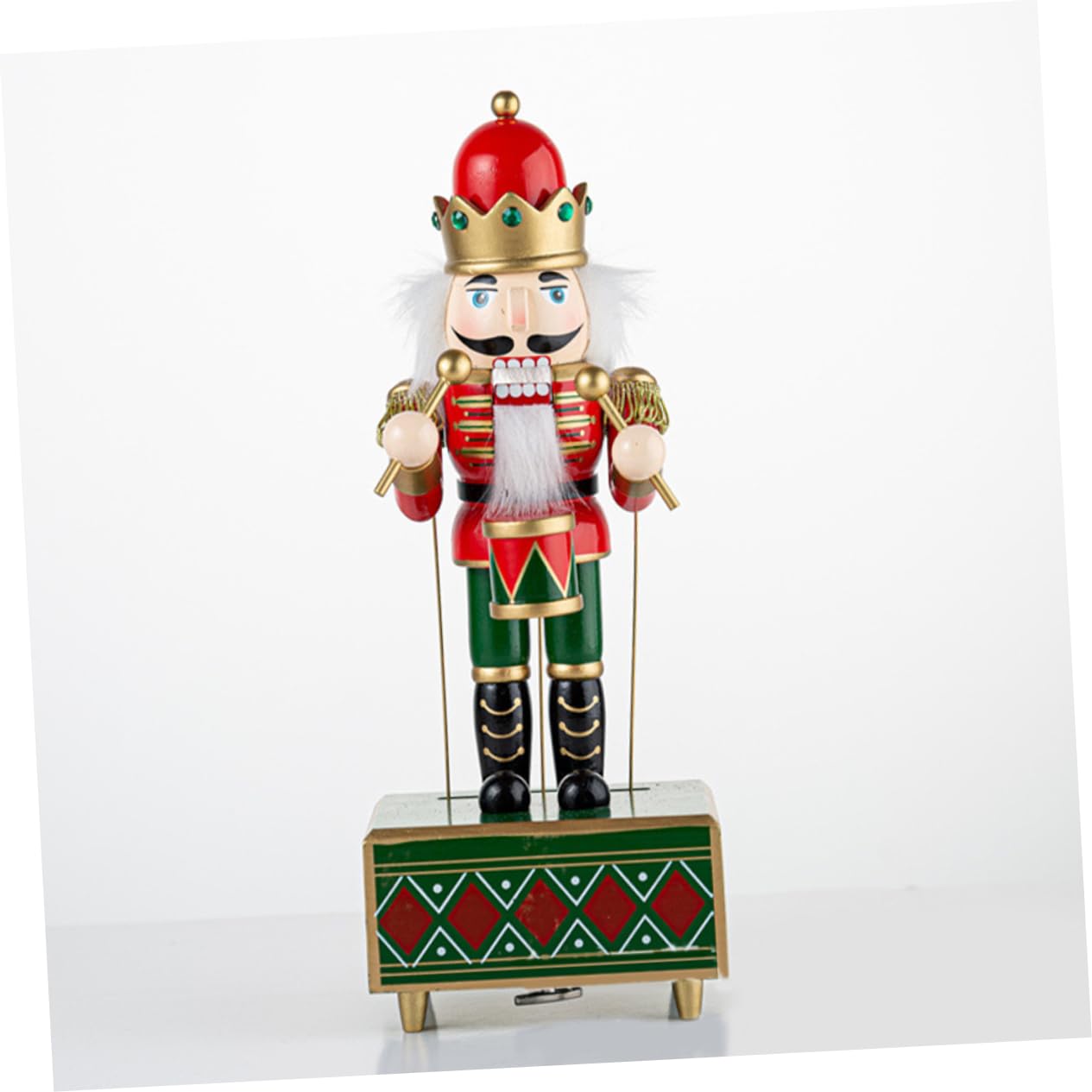 PRETYZOOM Schiaccianoci Carillon Natalizio in Legno Soldato Schiaccianoci Artigianale Decorazione Carillon Rotante Ornamento Musicale per Festa Natalizio da Tavolo