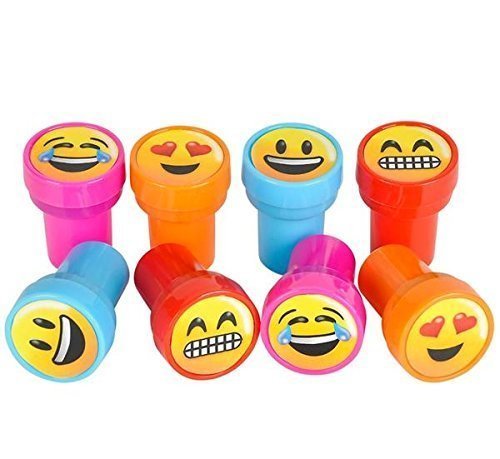 Emoji Smiley Stamps Birthday Party Supplies Loot Bag Accessories 48 Pieces per Unit