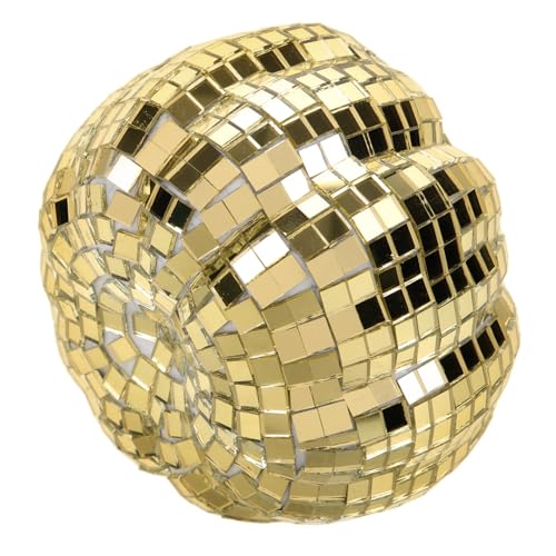 VICASKY Halloween Pumpkin Decor, Disco Ball Pumpkin Artificial Golden Pumpkins Faux Decorative Foam Pumpkins Fall Halloween Thanksgiving Tabletop Centerpiece 10cm
