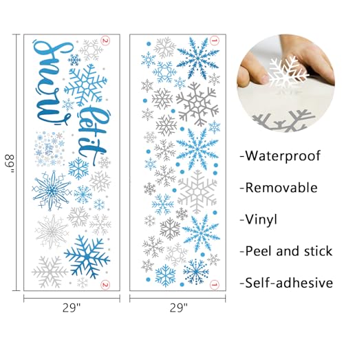 Vinilos decorativos de copos de nieve Mfault 35x12 pulgadas miniatura 2