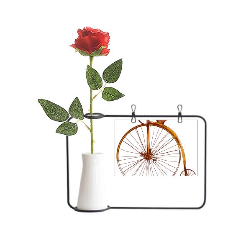 Fleur artificielle à suspendre vélo et bouteille déco rétro
