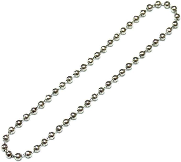 #10 Nickel Plate Continuous Loop Metal Bead Chain for Clutch Roller Window Shades - 60 Drop Length