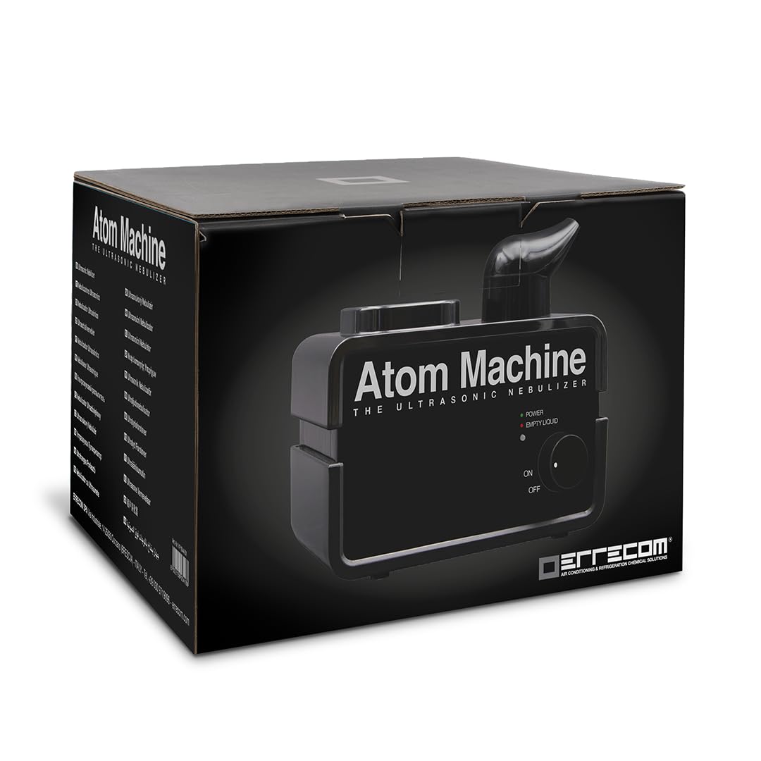ERRECOM Kit per la Purificazione di Ambienti, Abitacoli e Impianti A/C Automobili:1 Atom Machine, Nebulizzatore a Ultrasuoni e 12 flaconi di Liquido Purificante Atom Ultra al Limone da 120 ml