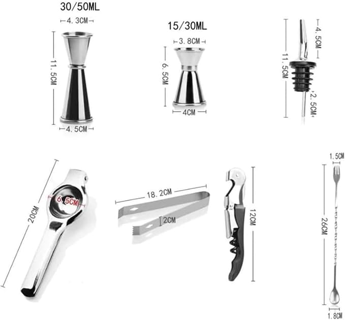 Kit Coctelera Bartender 20 Piezas Acero Inoxidable con Base Giratoria 550ml miniatura 4