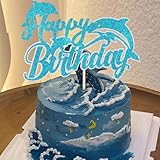 Dolphin Cake Topper Picks Sea Creatures Theme Baby Shower Kids Birthday Party Cake Decorations Supplies (Dolphin)