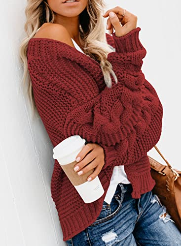 Image of Dokotoo Womens Open Front Long Sleeve Chunky Knit Cardigan Sweaters Loose Outwear Coat