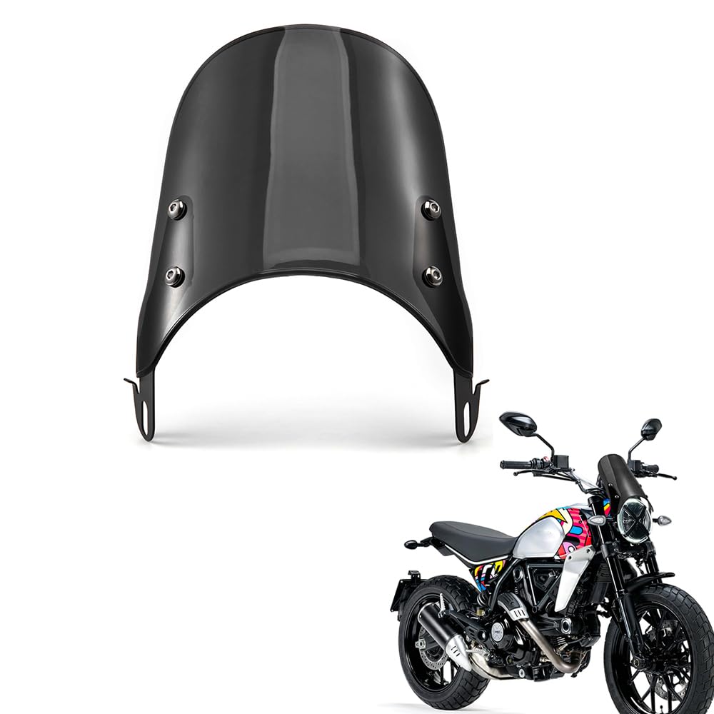 Déflecteur de Vent Moto Pare-Brise Universel Déflecteur de Vent pour Moto 5 '' - 7 '' Phares (Noir)