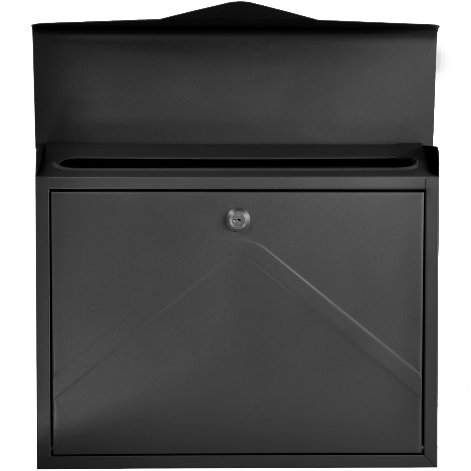 Buzón de diseño de Pared sin Tubo para periódicos | Negro mate RAL 9017, adecuado para A4/C4