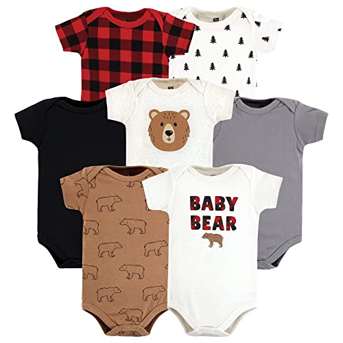 Image of Hudson Baby baby-boys Cotton Bodysuits 7-pack