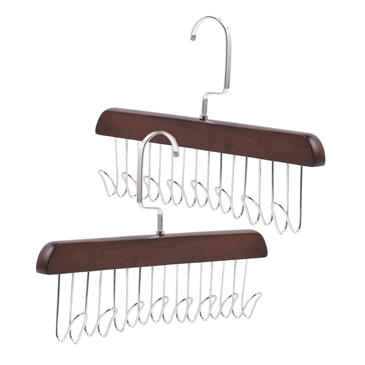 Homoyoyo 2Pcs Multi Functional Tie Hanger with Hooks Vintage Color Closet Organizer for Maximizing Space for Ties Scarves and Belts Bedrooms and Living Rooms