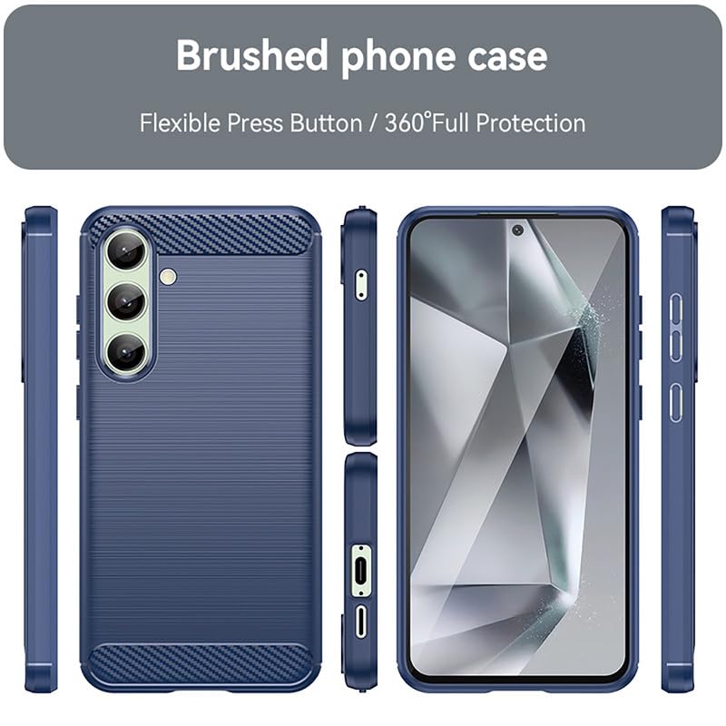 Image of Hybrid Carbon Fiber Back Case for Samsung Galaxy S24 FE (Blue)