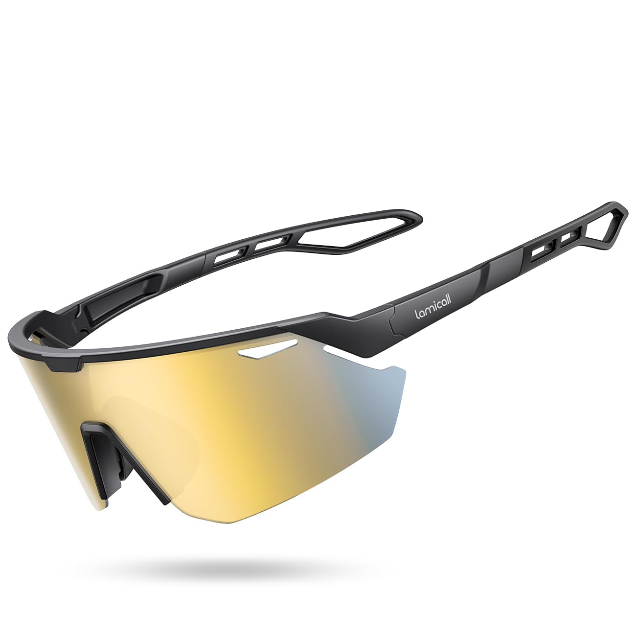Lamicall Occhiali da Sole Ciclismo Polarizzati, [24g Ultraleggero] Anti-UV400, TR90-Telaio, Nasello Regolabile, Occhiali da Sole Sportivi per Uomo e Donna, per Pesca/Corsa/Sport all'Aperto